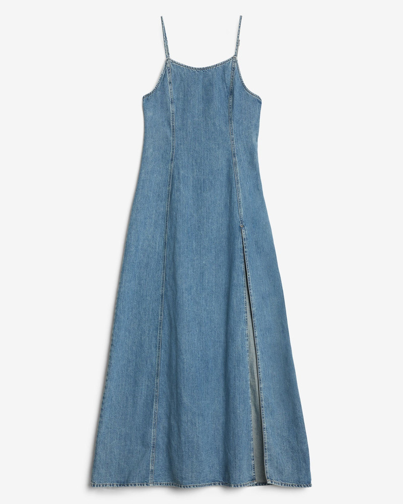 Indigo Linen Sleeveless Maxi Dress in Arizona 1