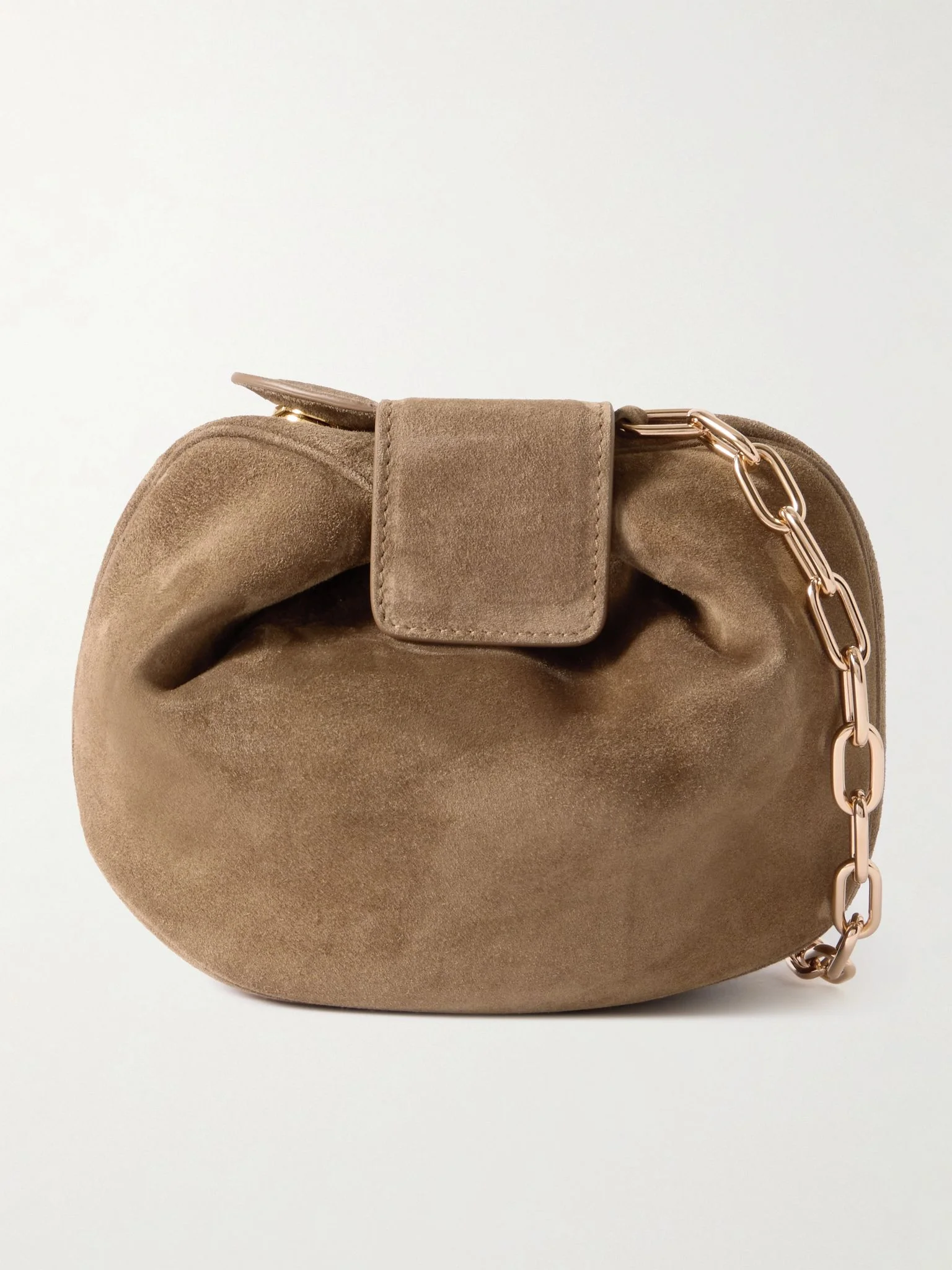 Soft Demi suede clutch Taupe - 1
