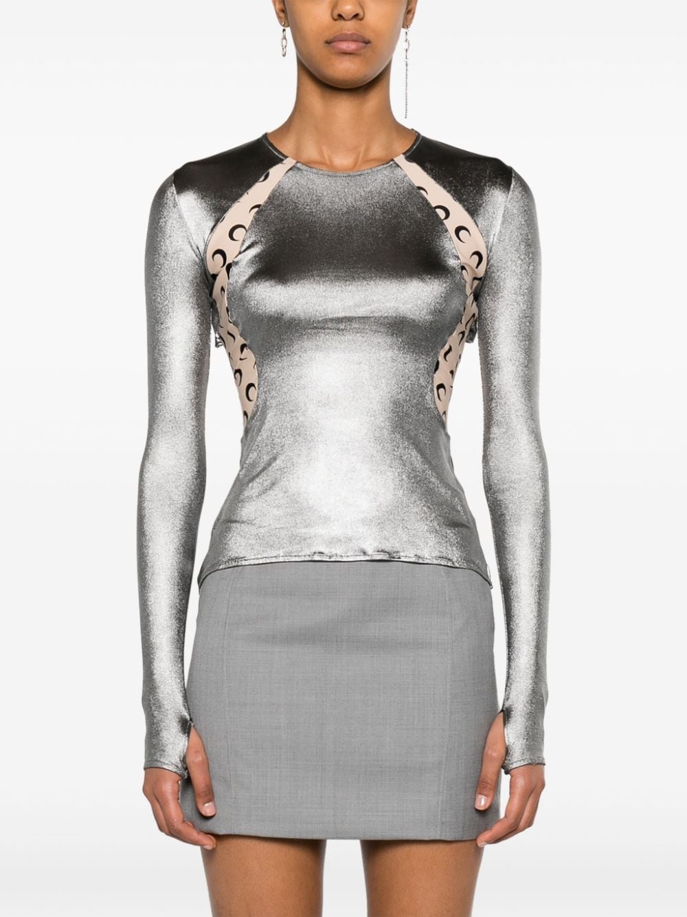 Crescent Moon-panelled jersey top - 3