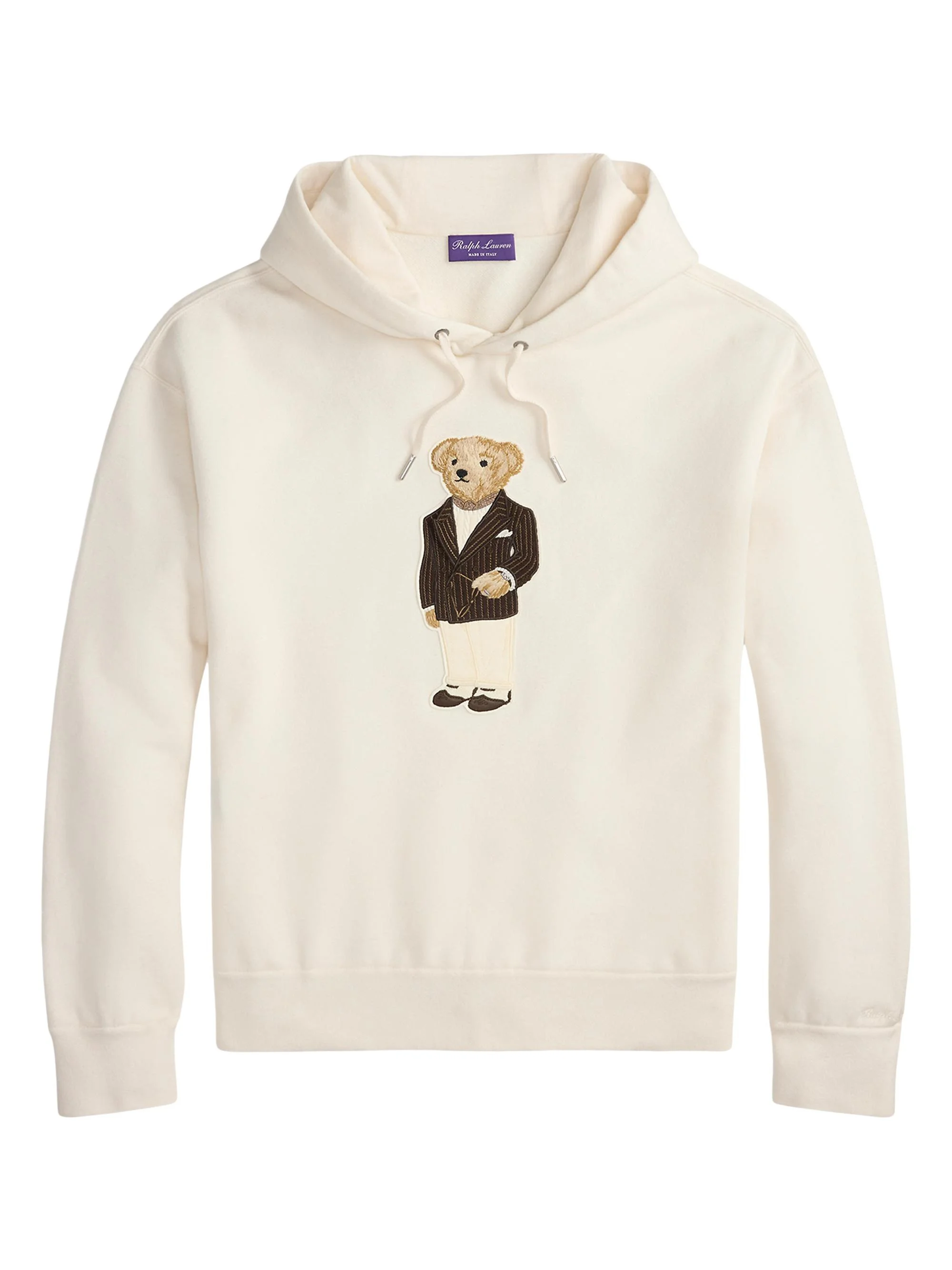Men's Polo Bear Cotton-Blend Hoodie - Classic Cream - 1