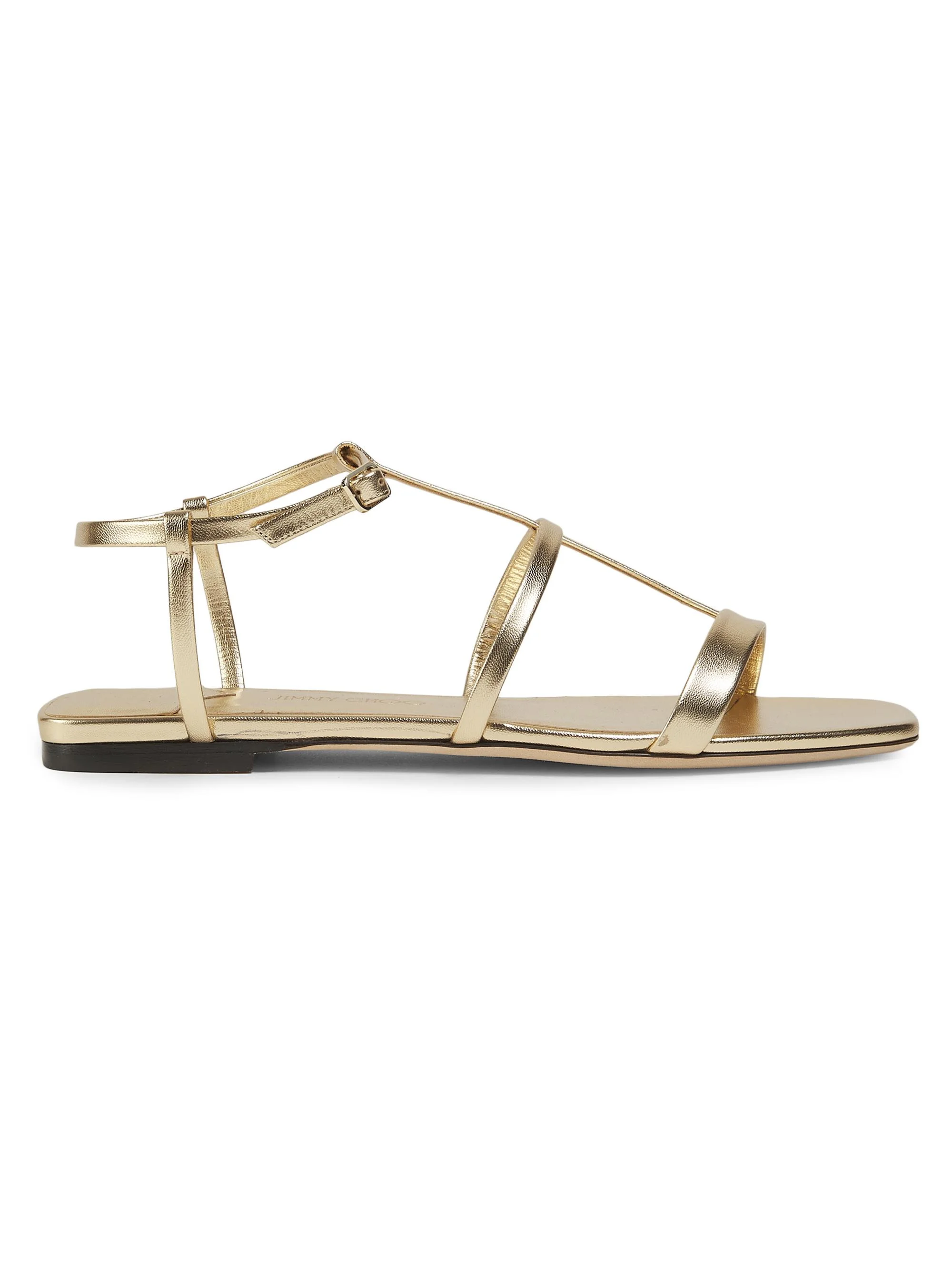 Women's Gwyn Metallic-Leather Flat Sandals - Gold - 1