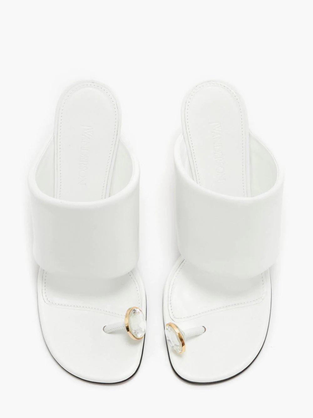 LEATHER DIAMOND CHAIN HEEL SANDAL - 3