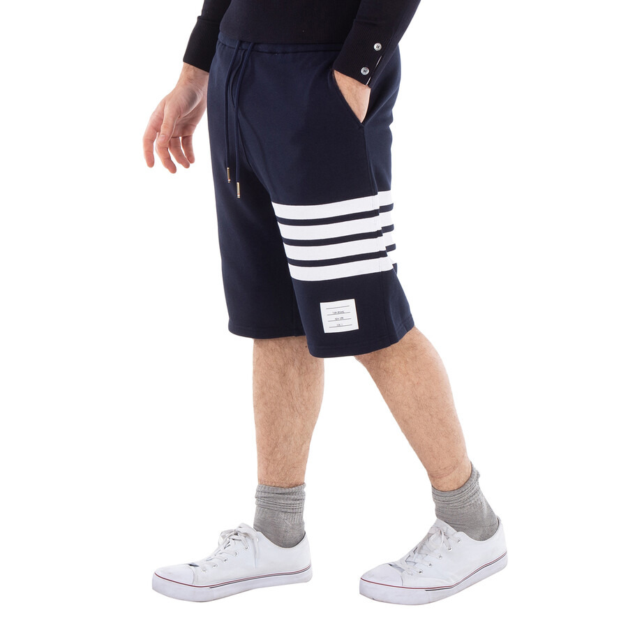 Thom Browne Navy 4-Bar Loopback Cotton Sweatshorts - 2