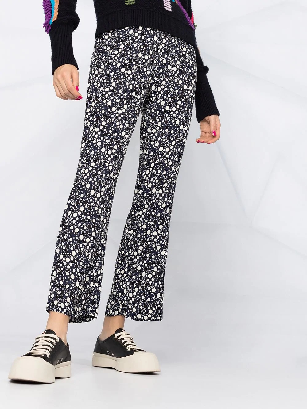 cropped flared trousers - 5