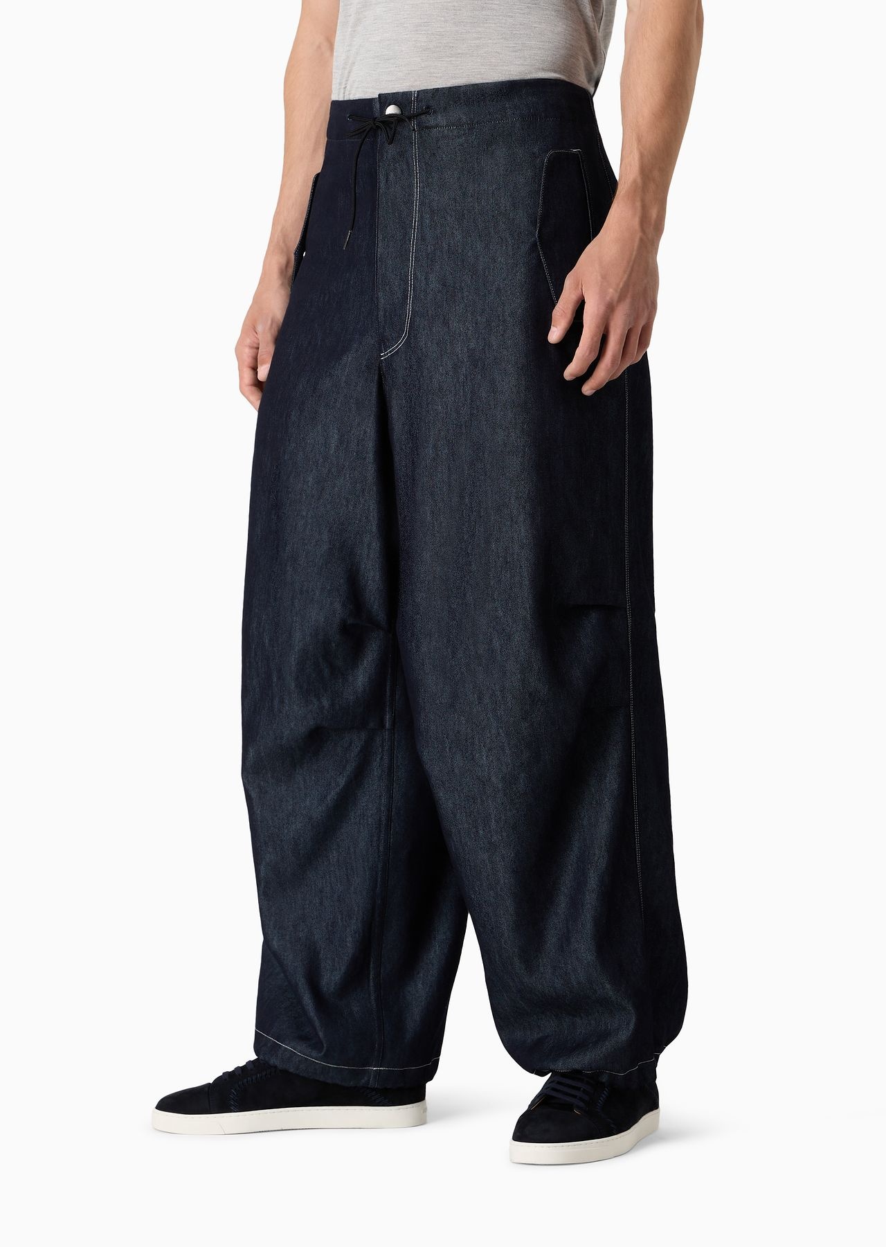 Denim Collection oversized trousers in cotton and silk denim - 2