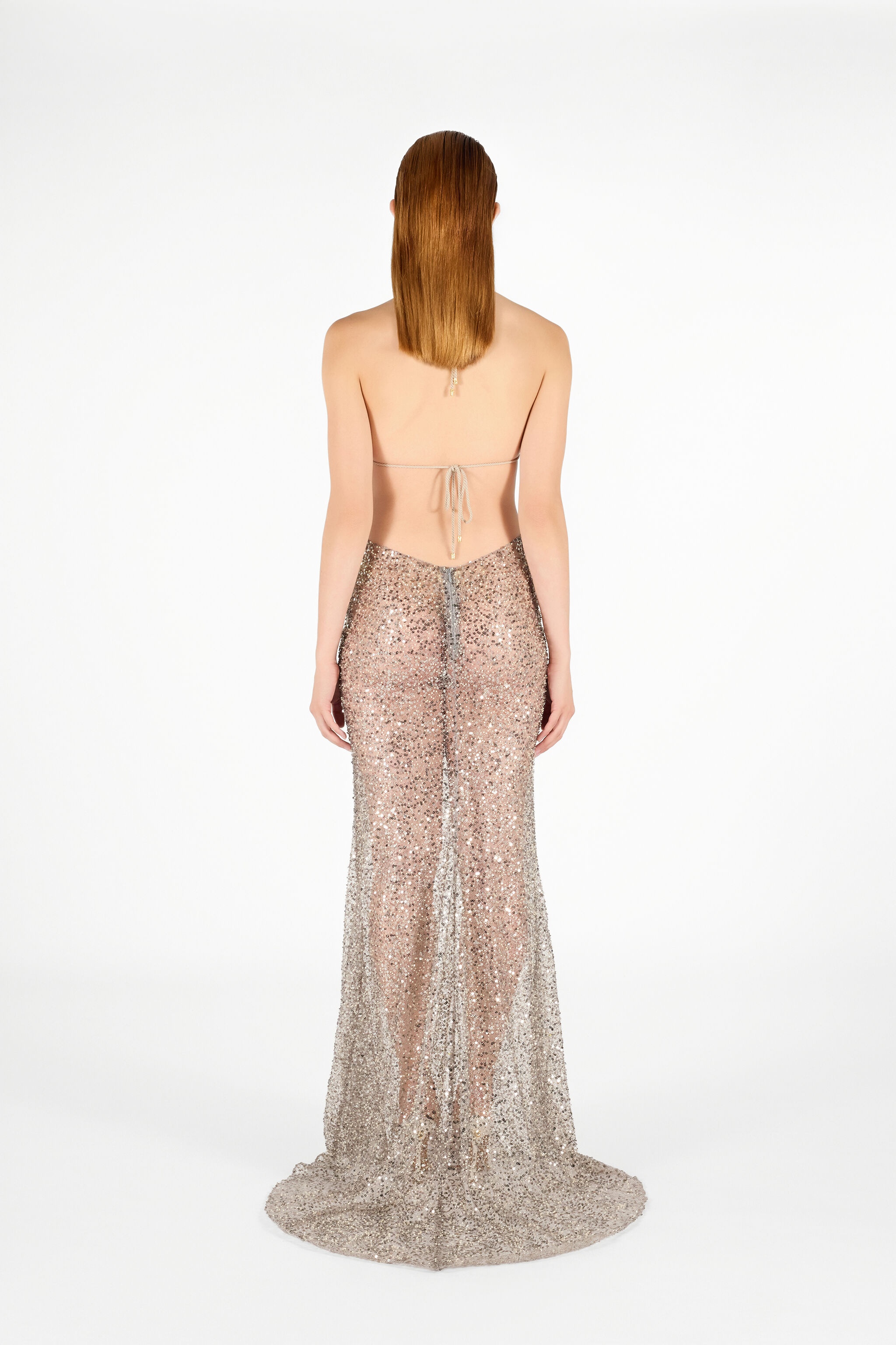 Sequin Halter Neck Maxi Dress - 4