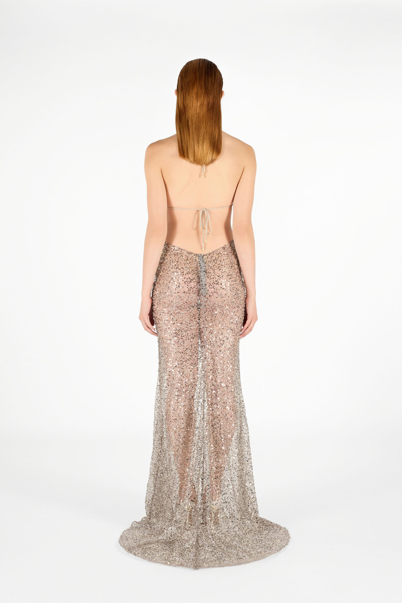 Sequin Halter Neck Maxi Dress 4