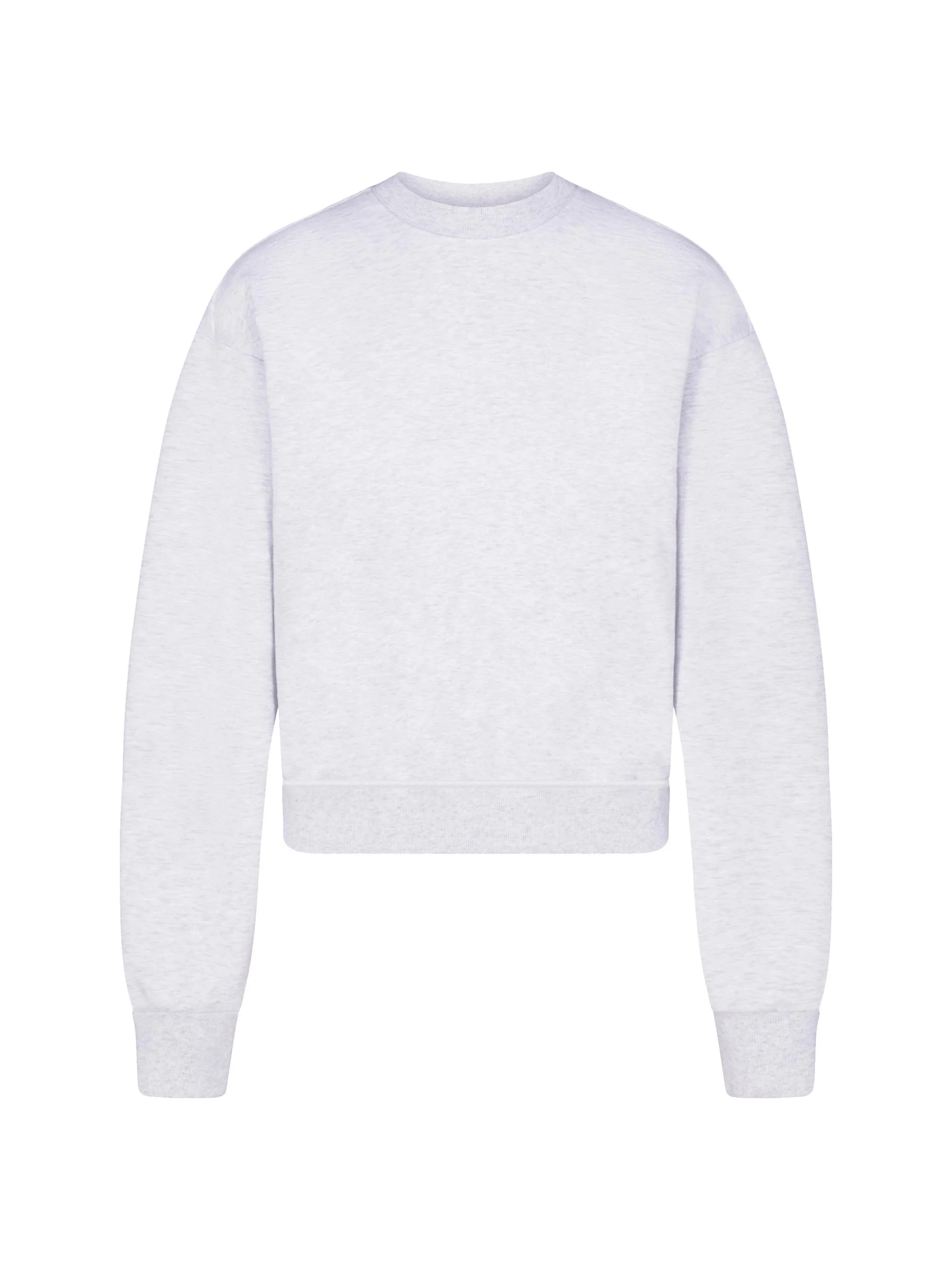 Women's Cotton Fleece Classic Crewneck - Light Heather Grey - 1