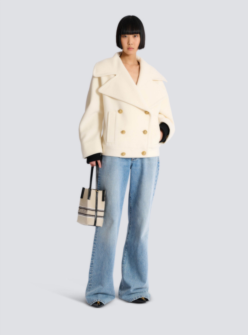 Balmain Wool 4-buttons pea coat outlook