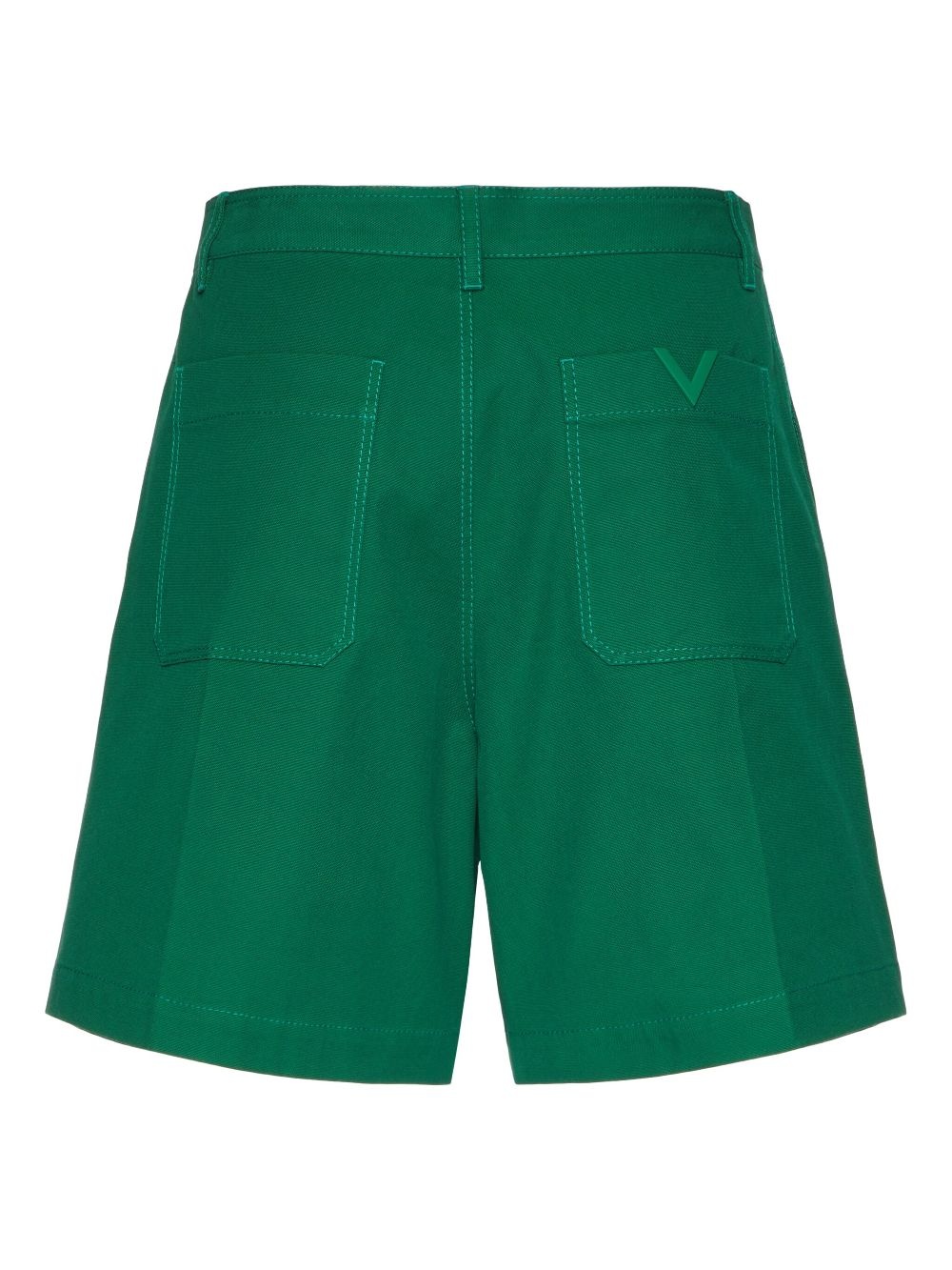 V-detail canvas bermuda shorts - 2