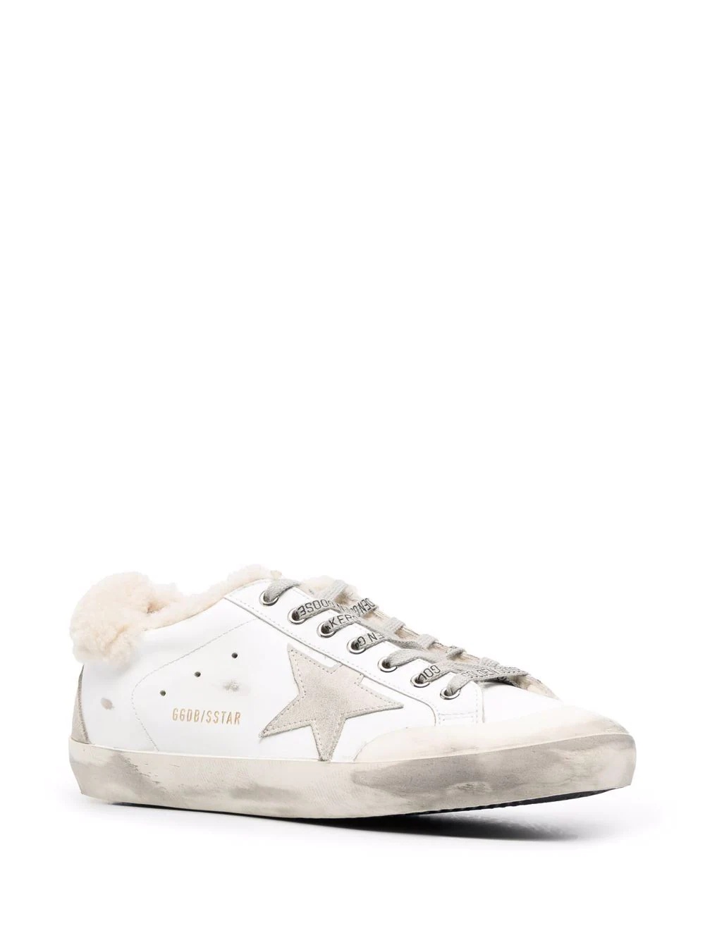 Superstar leather shearling-trim sneakers - 2