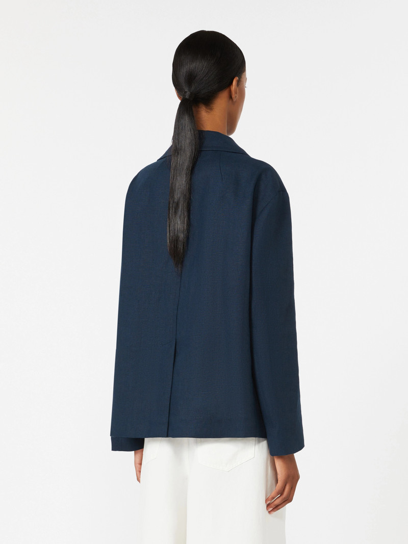 AVENUE Double-breasted linen jacket - MIDNIGHTBLUE 4