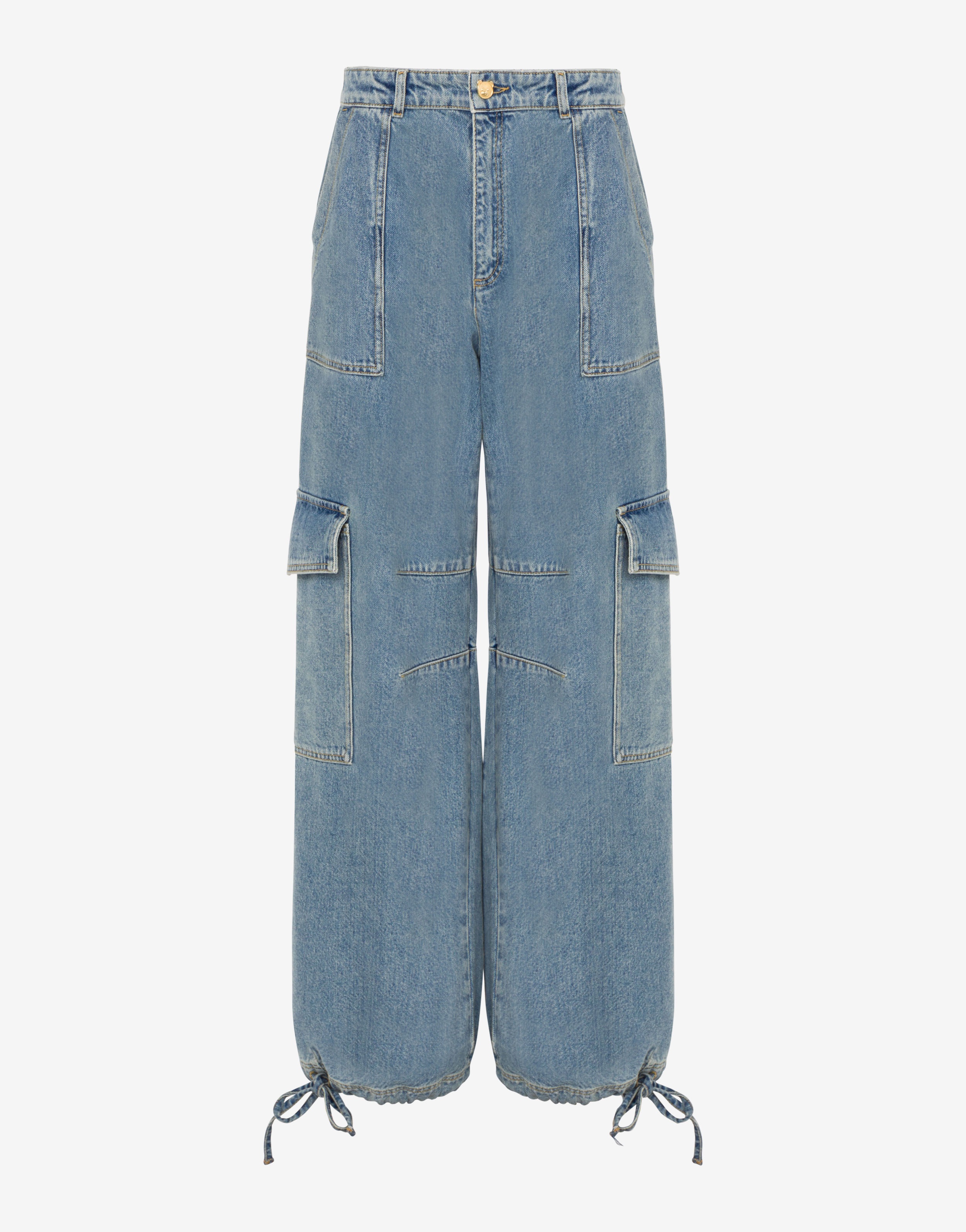 BLUE DENIM OVERSIZED TROUSERS - 1