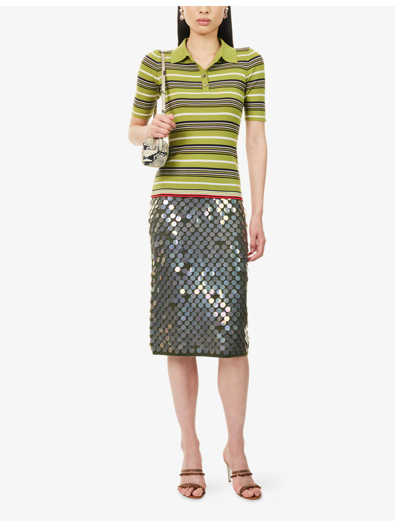 ZANKOV Matteo Sequinned Wool and Cashmere-Blend Midi Skirt outlook