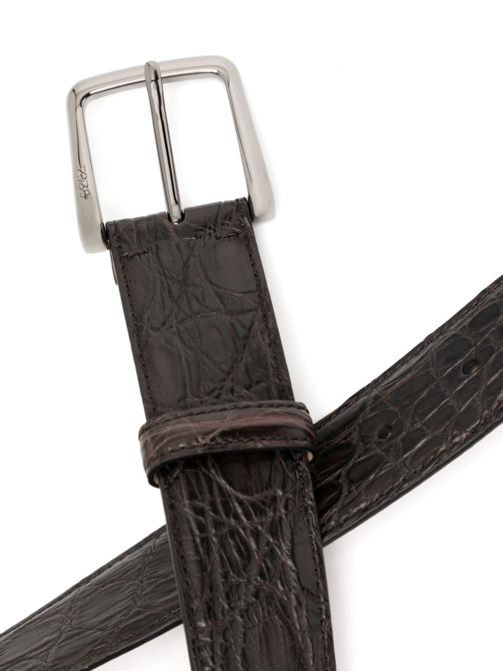 logo-engraved leather belt - 2