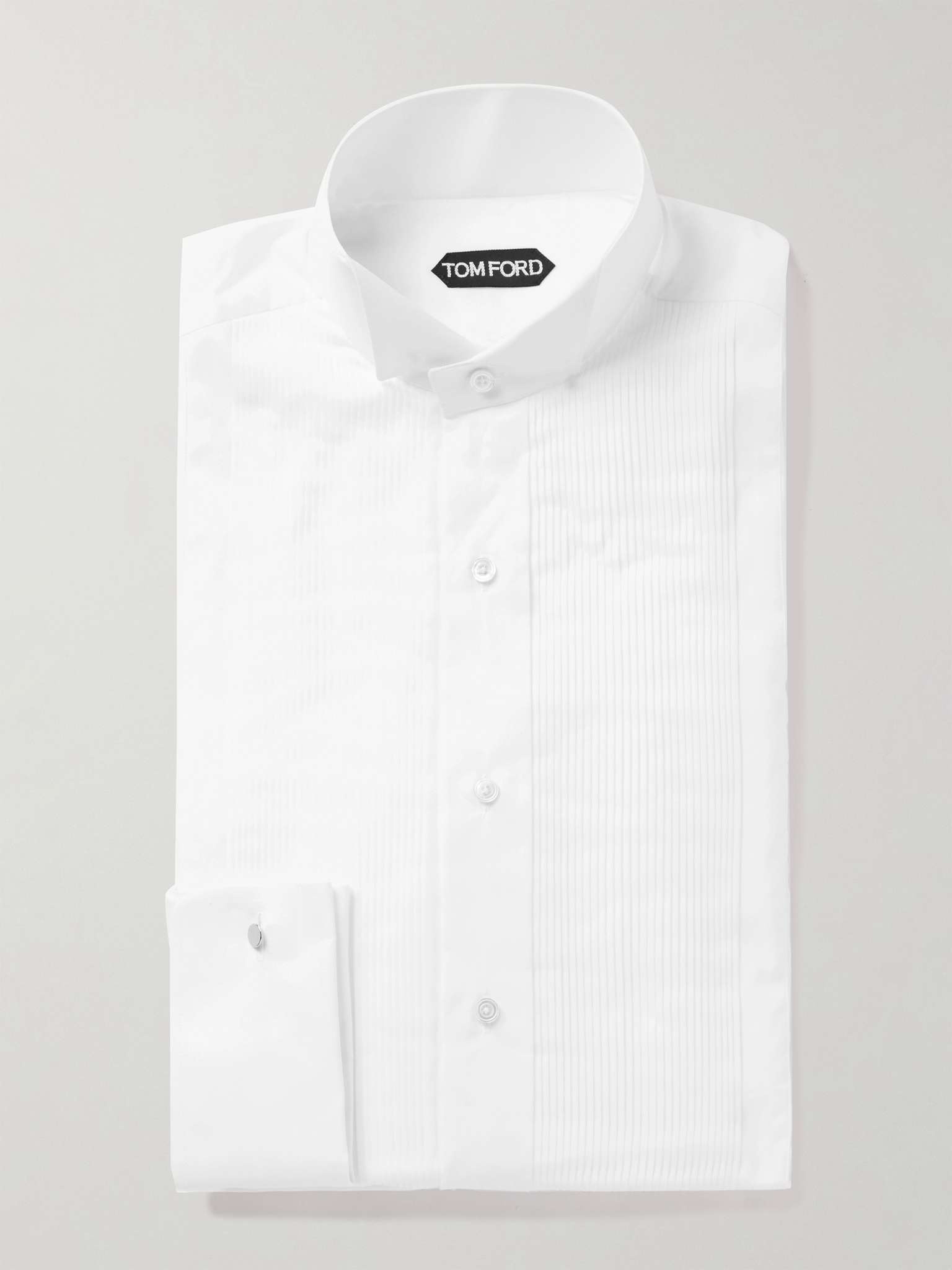 Wing-Collar Bib-Front Cotton-Poplin Tuxedo Shirt - 1