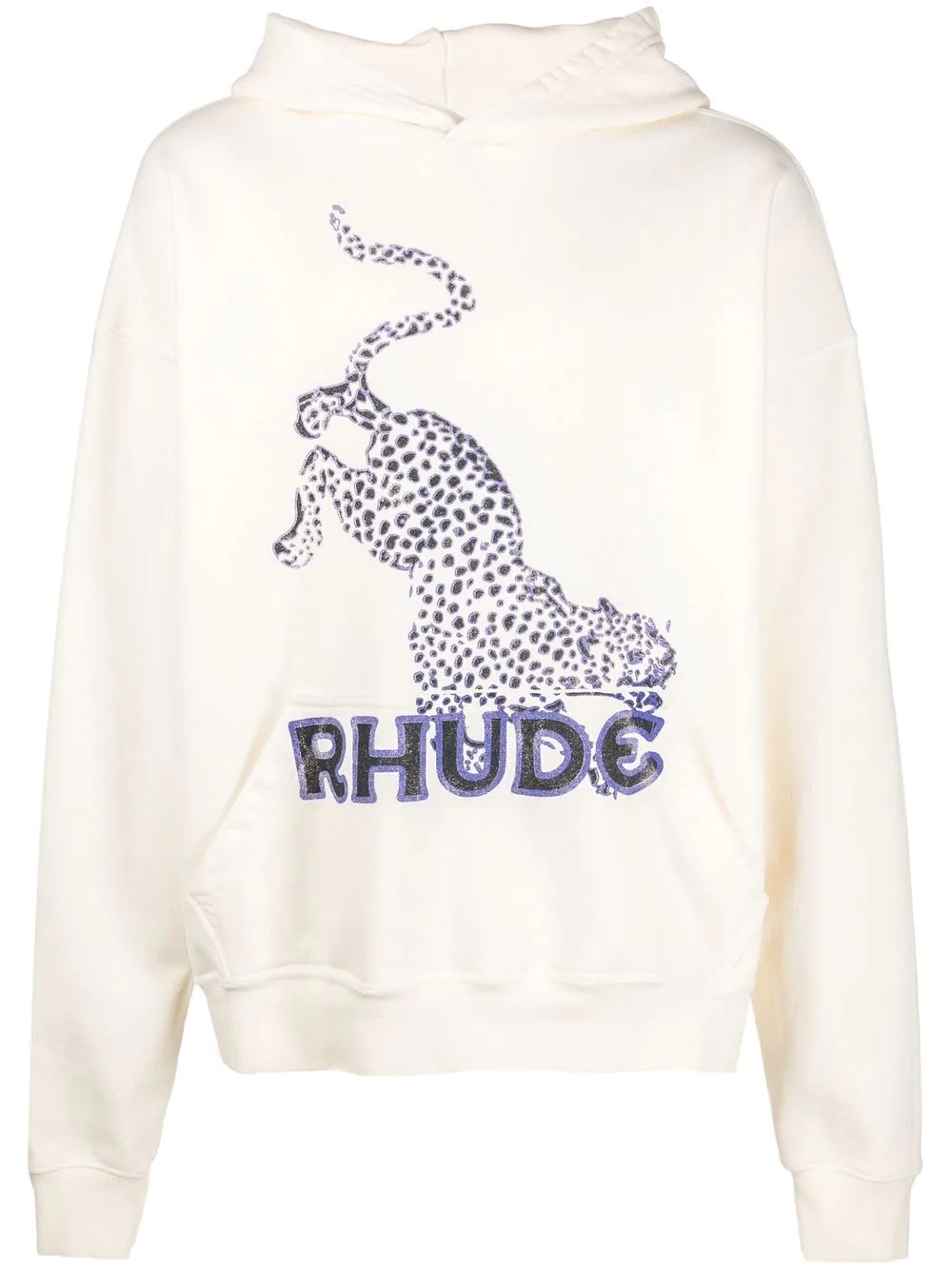 leopard logo-print hoodie - 1