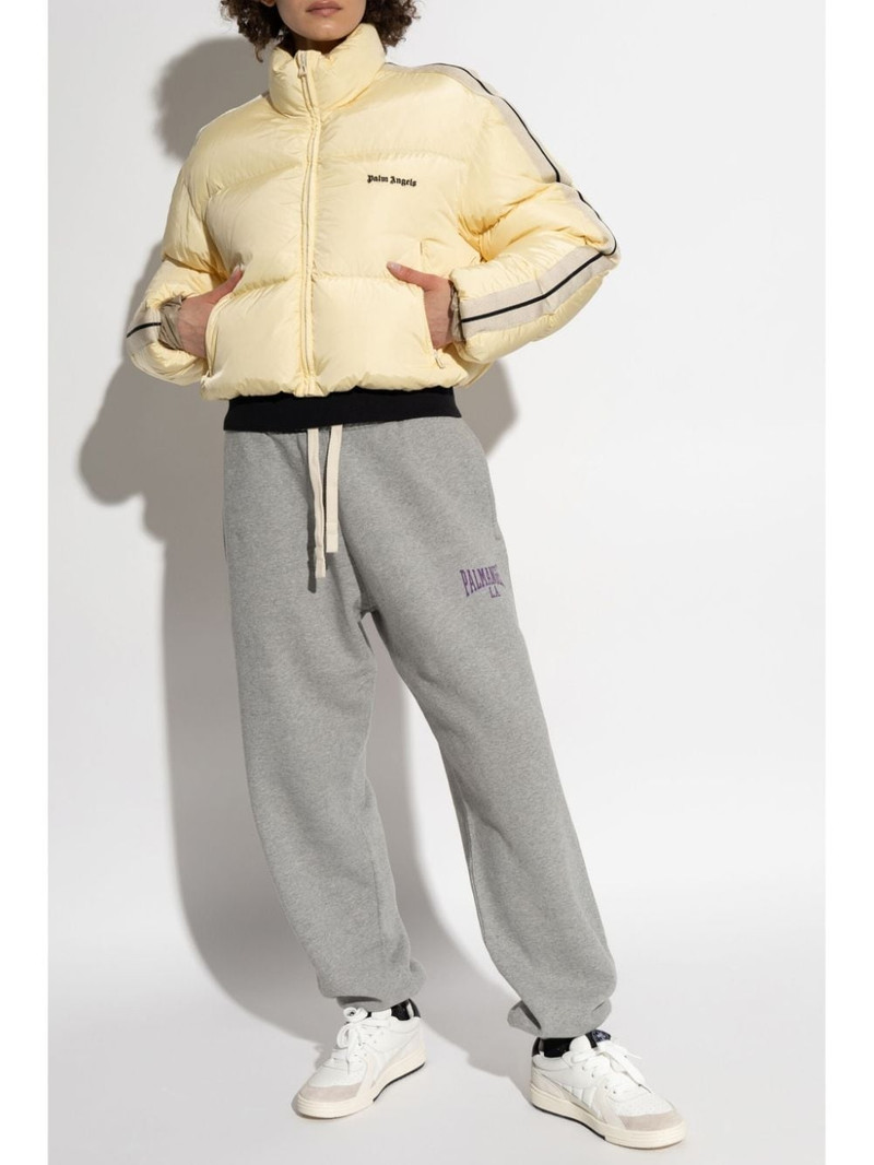 Palm Angels logo-embroidered puffer jacket outlook