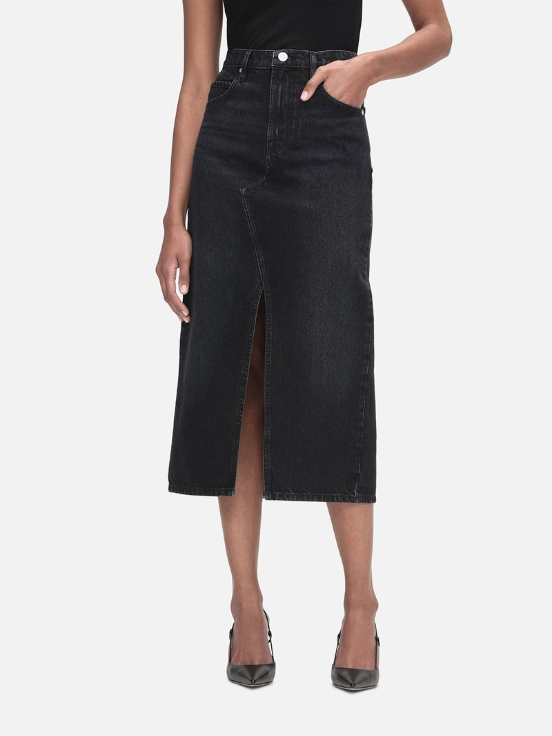 FRAME The Midaxi Skirt Angled Seam in Inkwell outlook