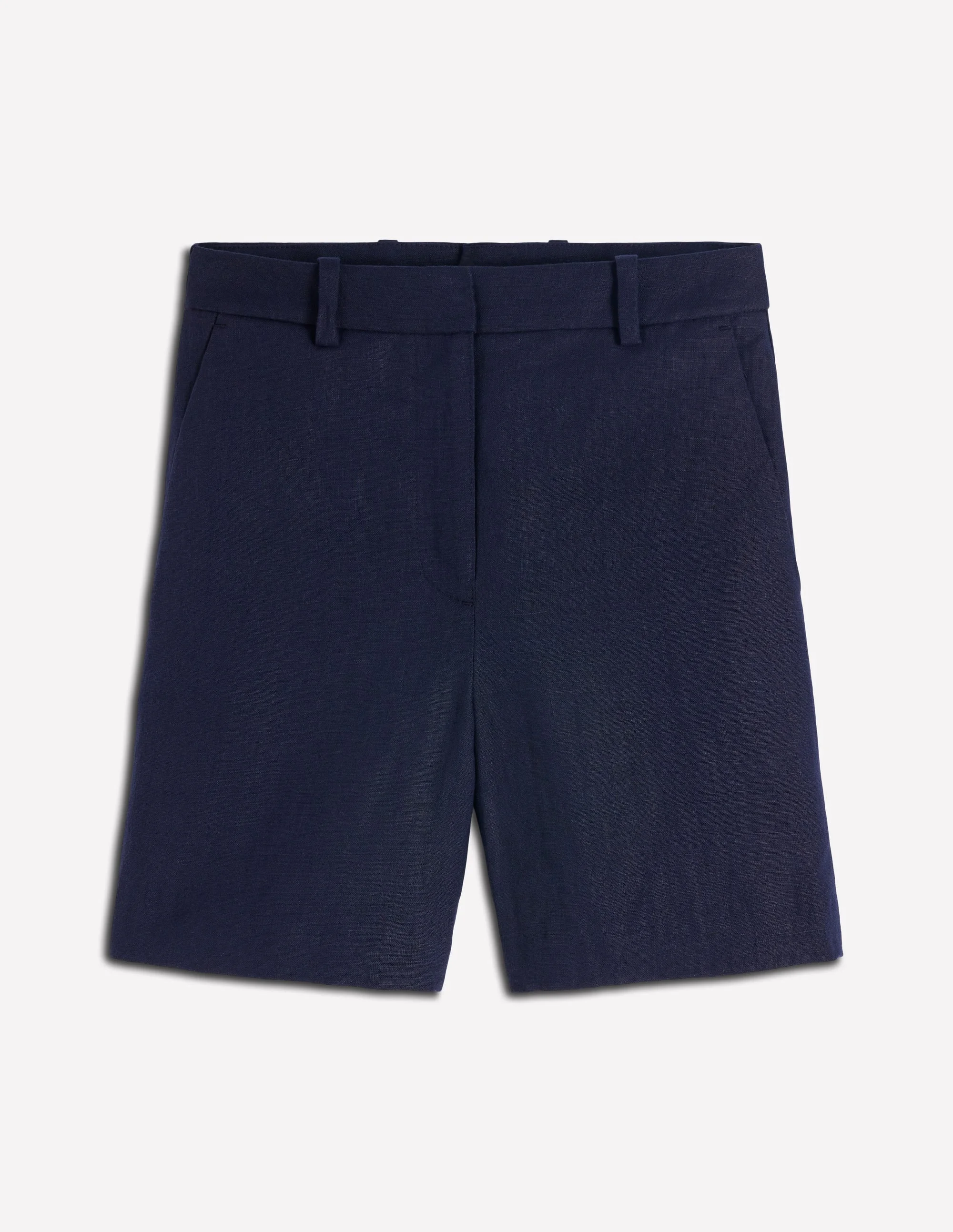 Belgravia Linen Shorts-Navy - 1