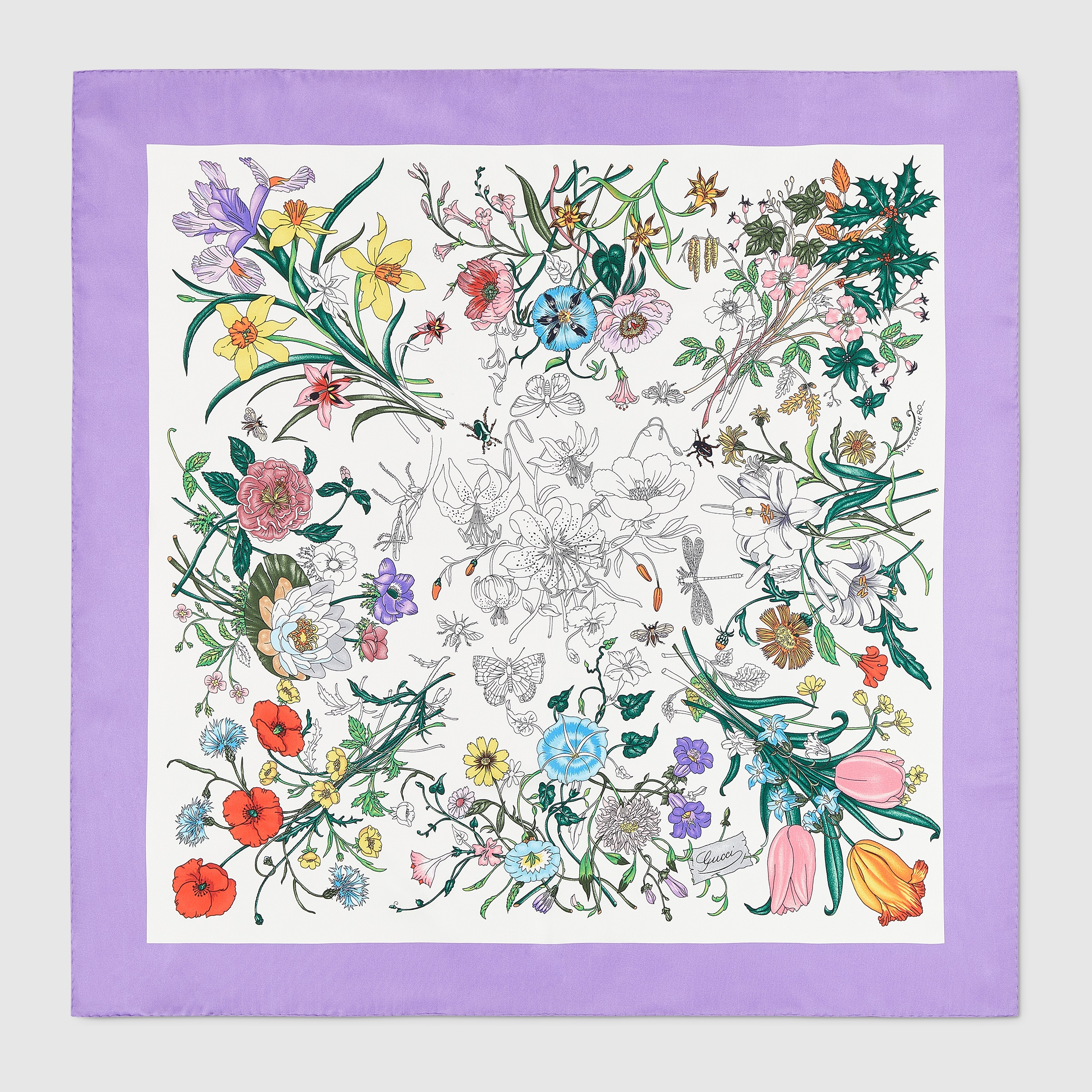 Printed silk carré - 1