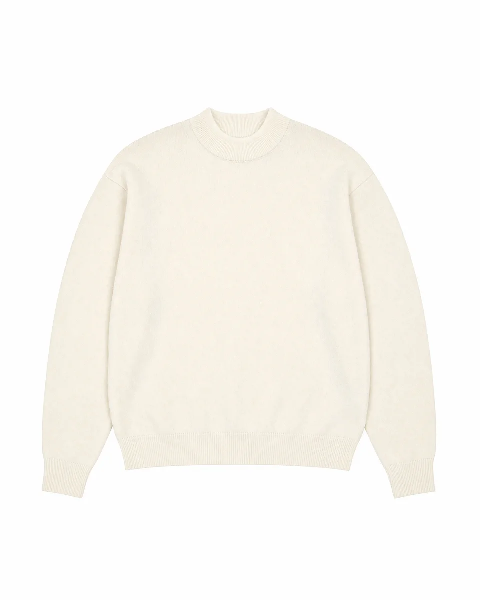 ECRU WOOL AND CASHMERE SWEATER - 1