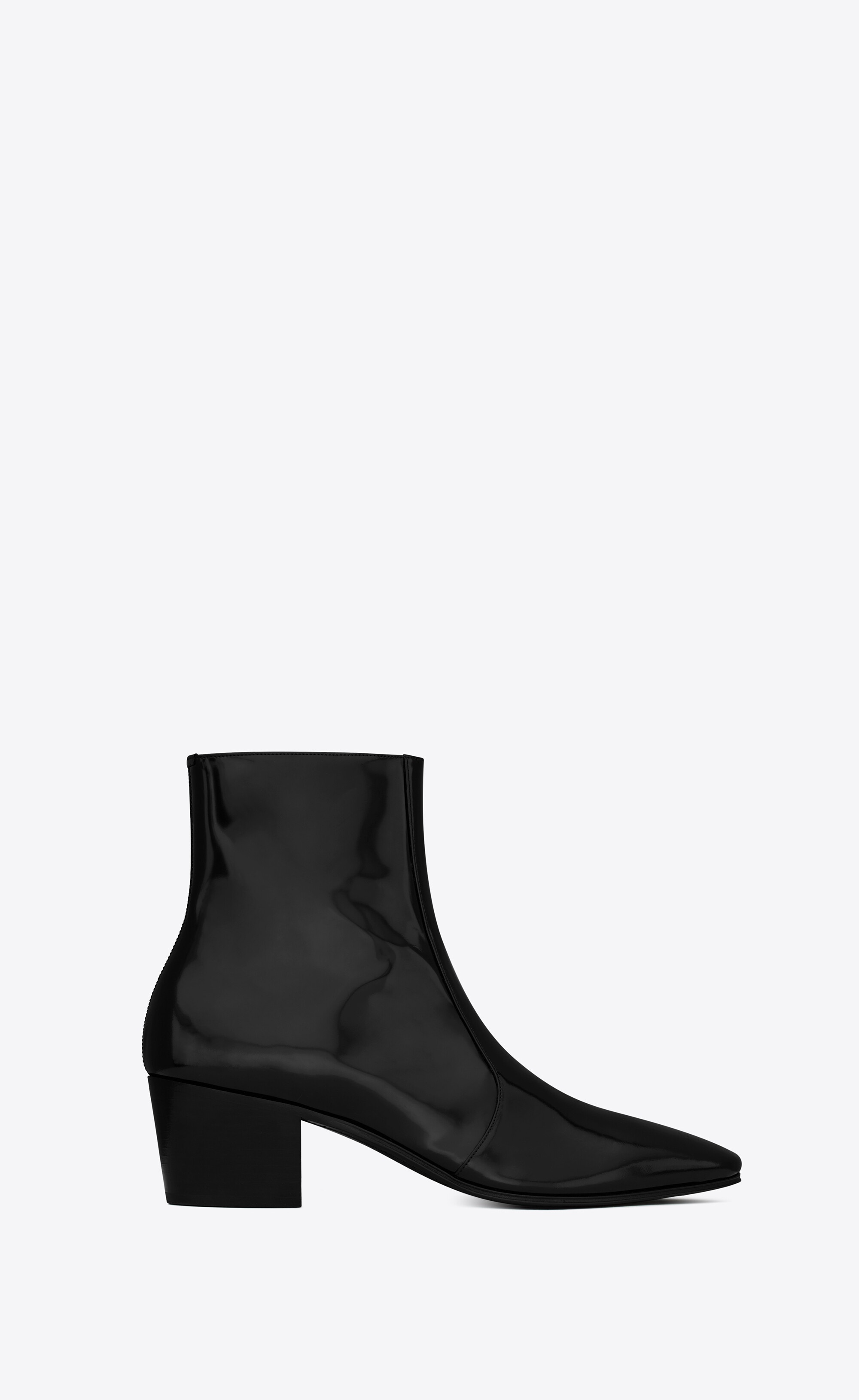 SAINT LAURENT vassili zipped boots in patent leather | REVERSIBLE