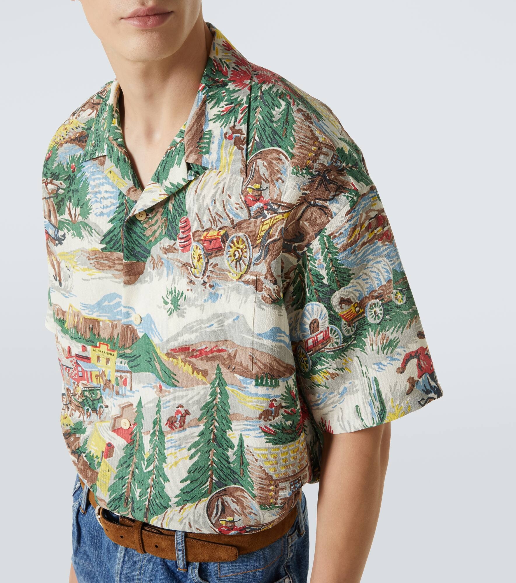 Crosby printed silk-blend bowling shirt - 5