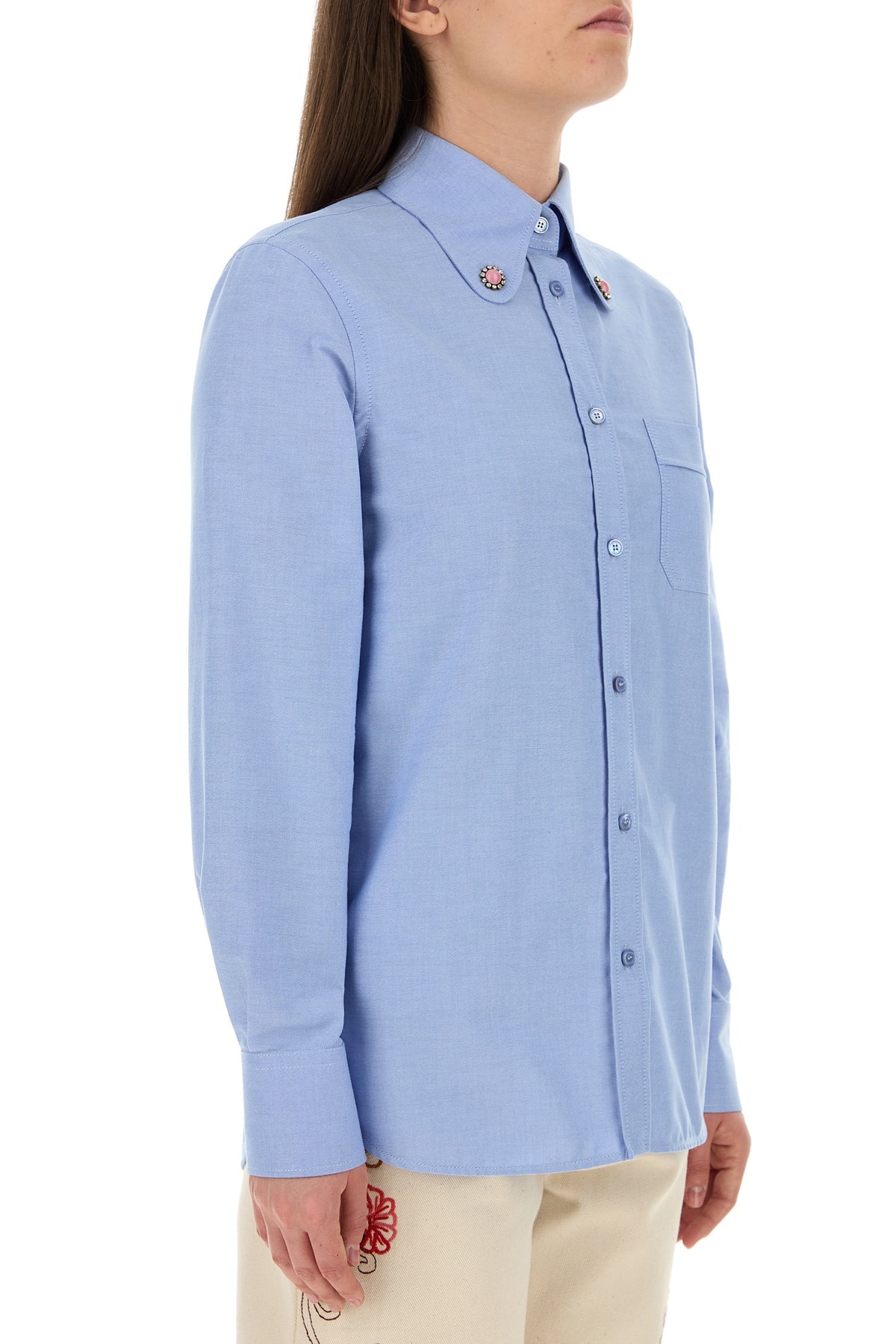 Powder blue oxford shirt - 3
