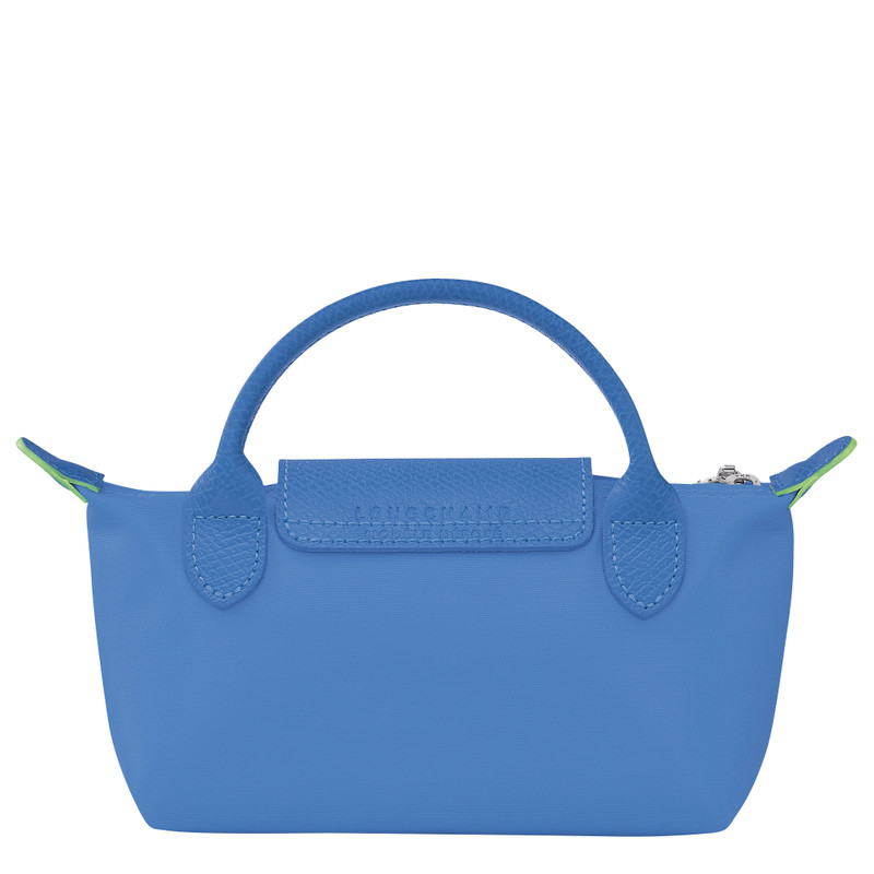 Le Pliage Green Pouch with handle Cornflower - Recycled canvas 4