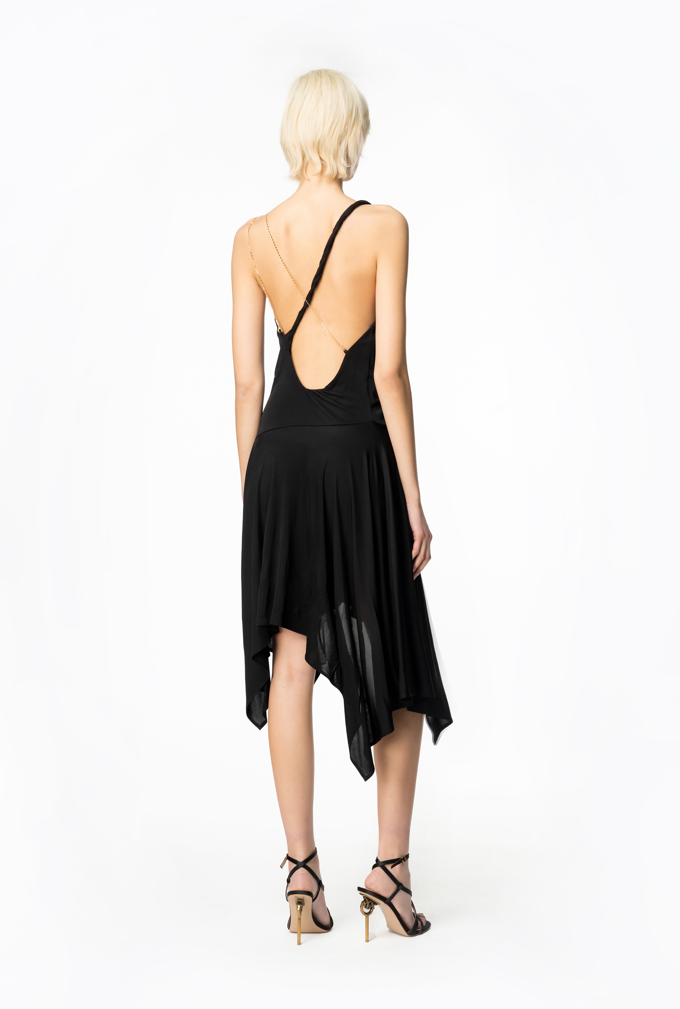 DRAPED DRESS WITH CHAIN - 6