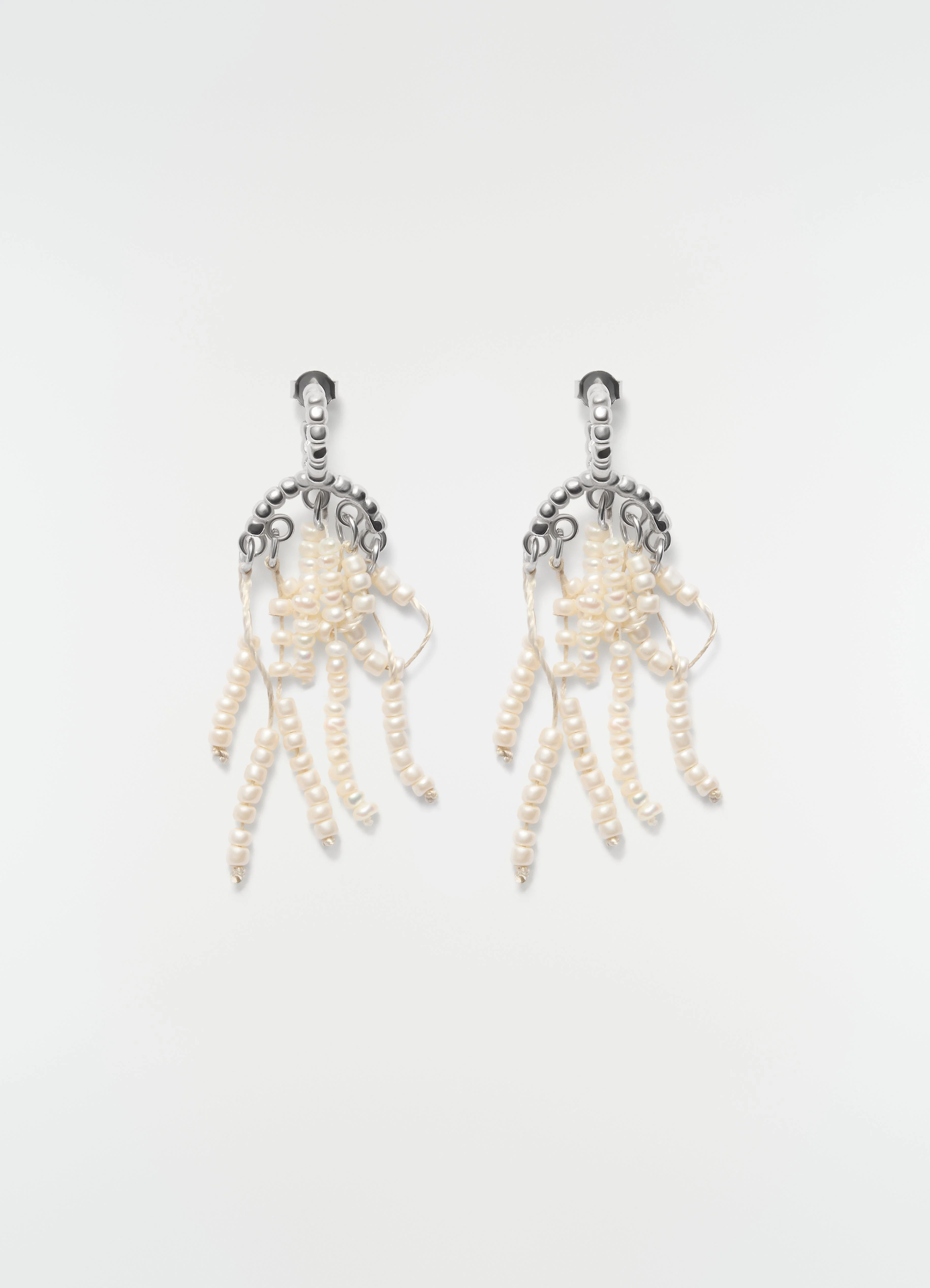 TASSEL SHORT EARRINGS IN GLASS BEADS. - 1