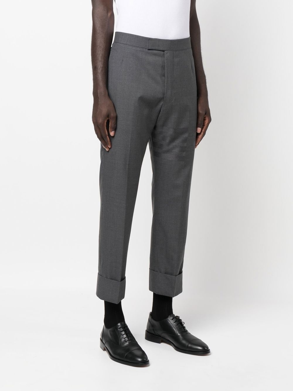 cropped stripe-print wool trousers - 3