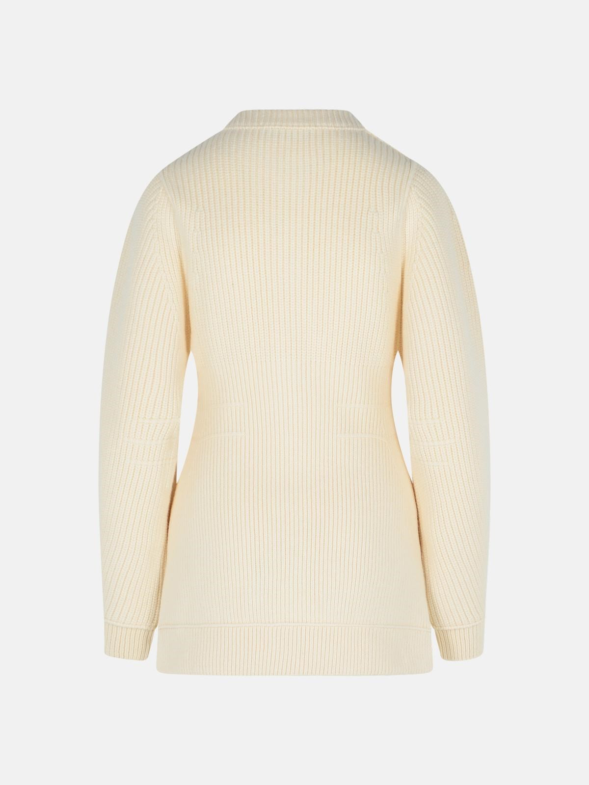 IVORY WOOL CARDIGAN - 3