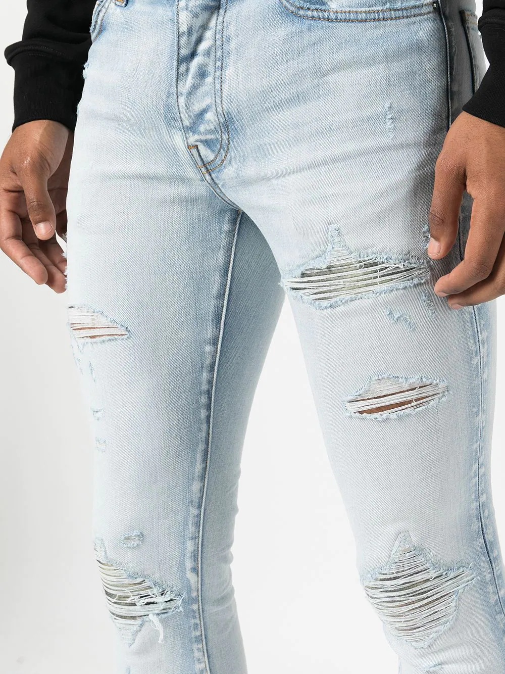 distressed ripped skinny jeans - 5