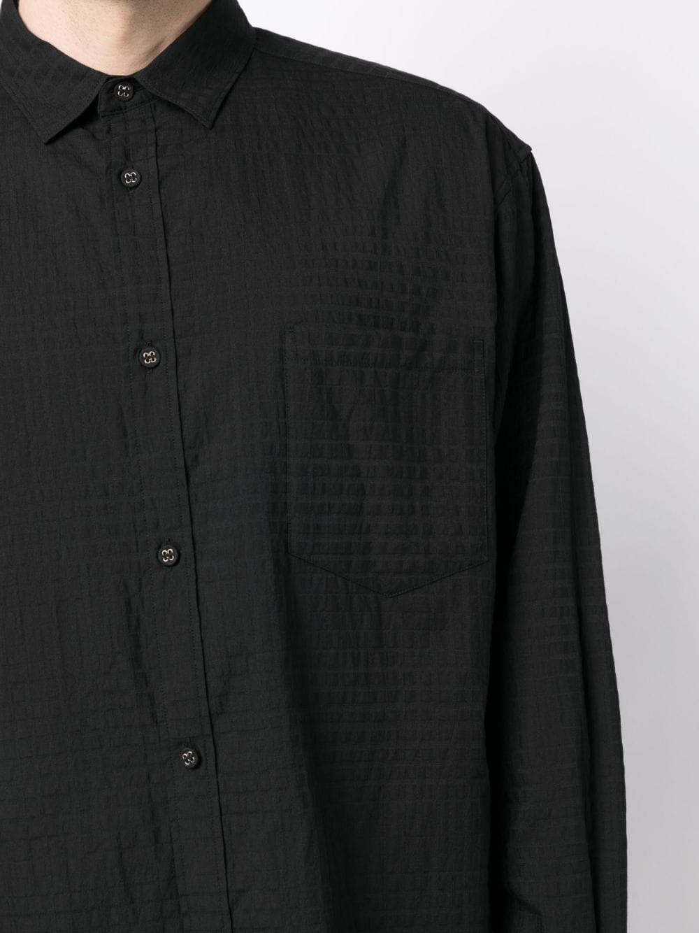patterned jacquard long-sleeve shirt - 5