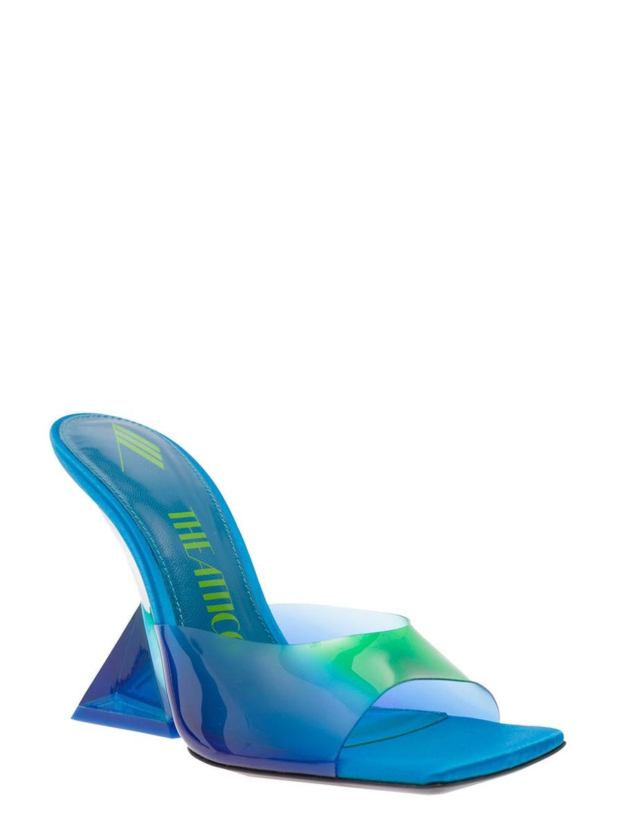 THE ATTICO 'CHEOPE' DEGRADE BLUE MULES WITH PYRAMIDAL WEDGE IN PVC WOMAN - 2