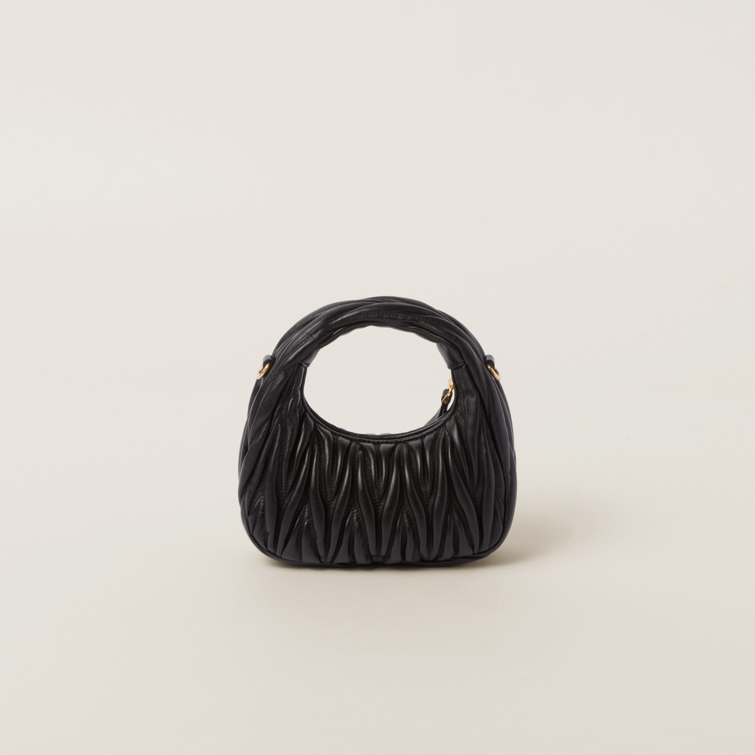 Miu Miu Wander matelassé nappa leather hobo mini-bag