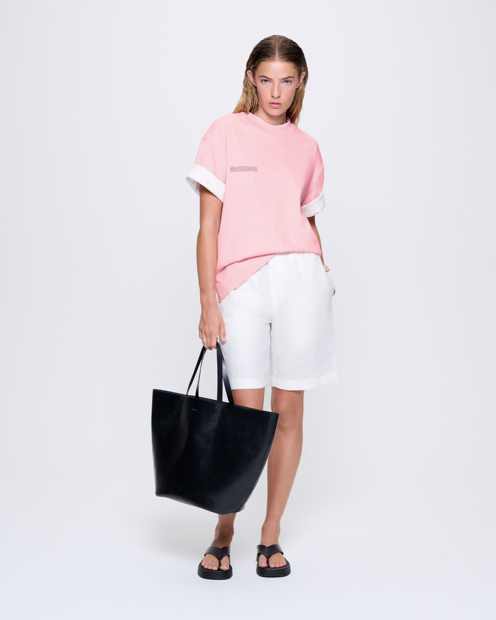 Womens Interlock Oversized T-Shirt - Sakura Pink - 3