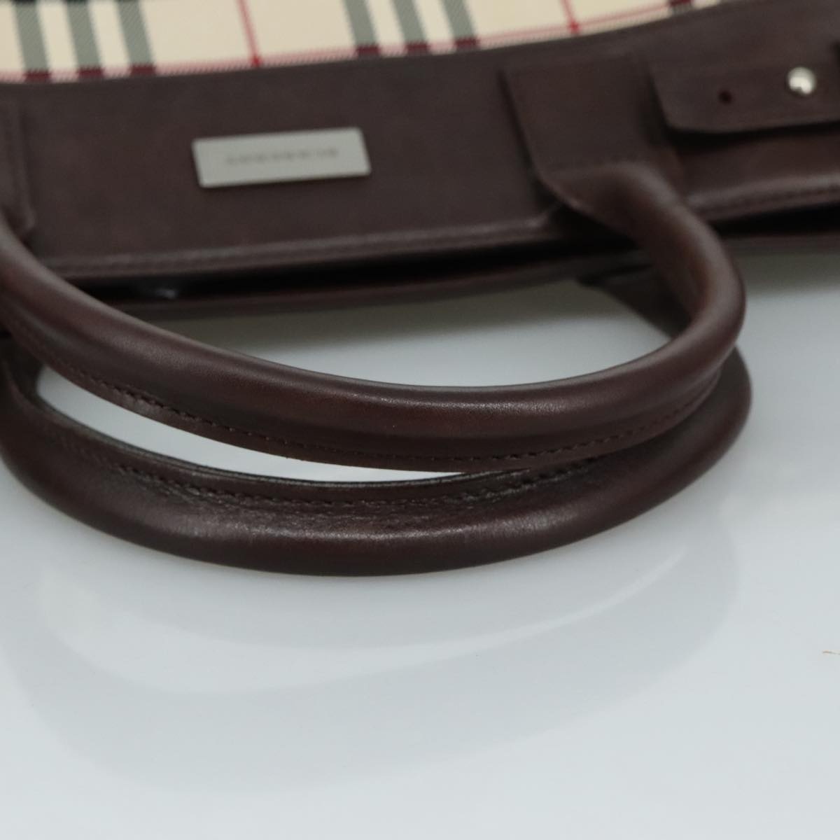Burberry Nova Check Hand Bag Canvas Beige - 7