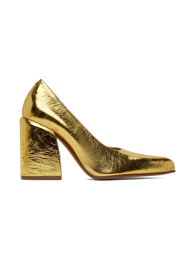 Gold Leather Pumps 1