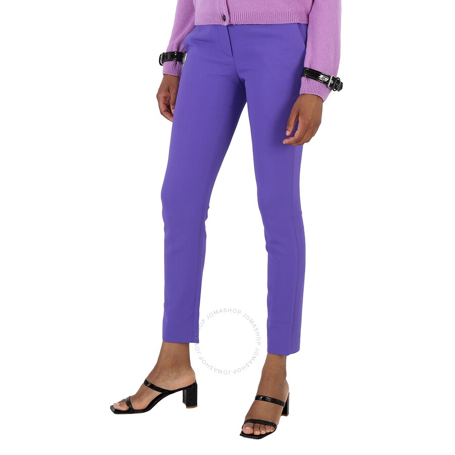 Moschino Ladies Purple High-Waisted Tailored Trousers - 4