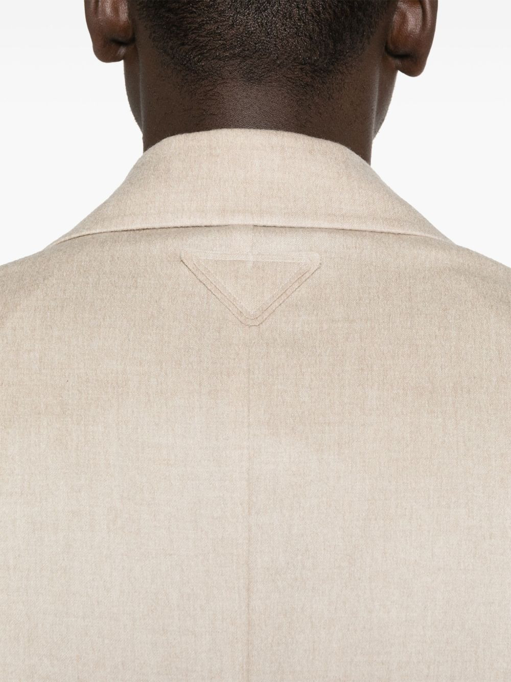 triangle-logo cashmere blazer - 5