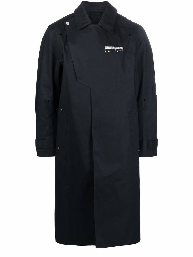 logo-badge longline trench coat 1