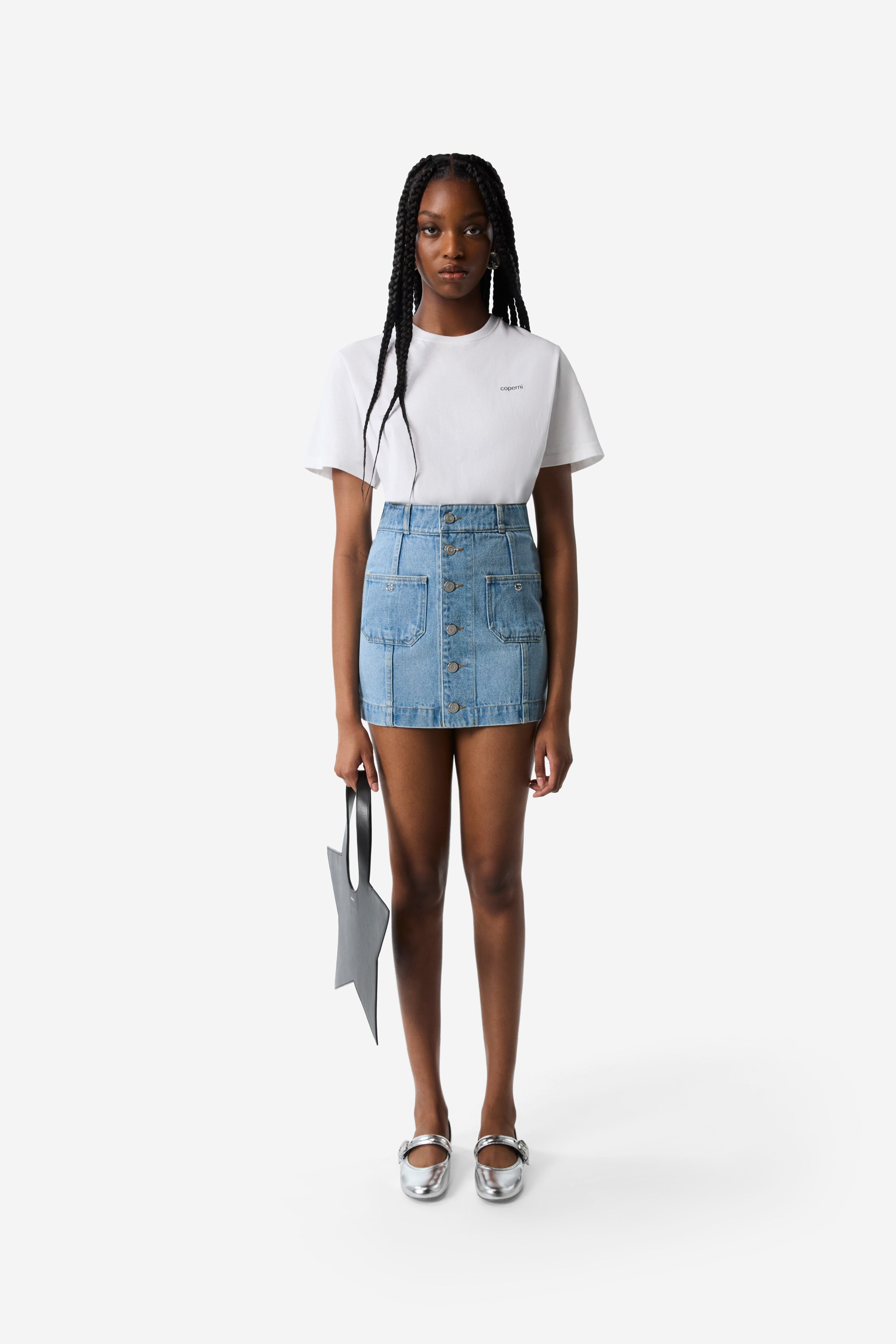 Four Pocket Denim Mini Skirt - 2