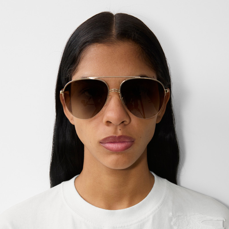 Burberry Vintage Check Detail Pilot Sunglasses outlook