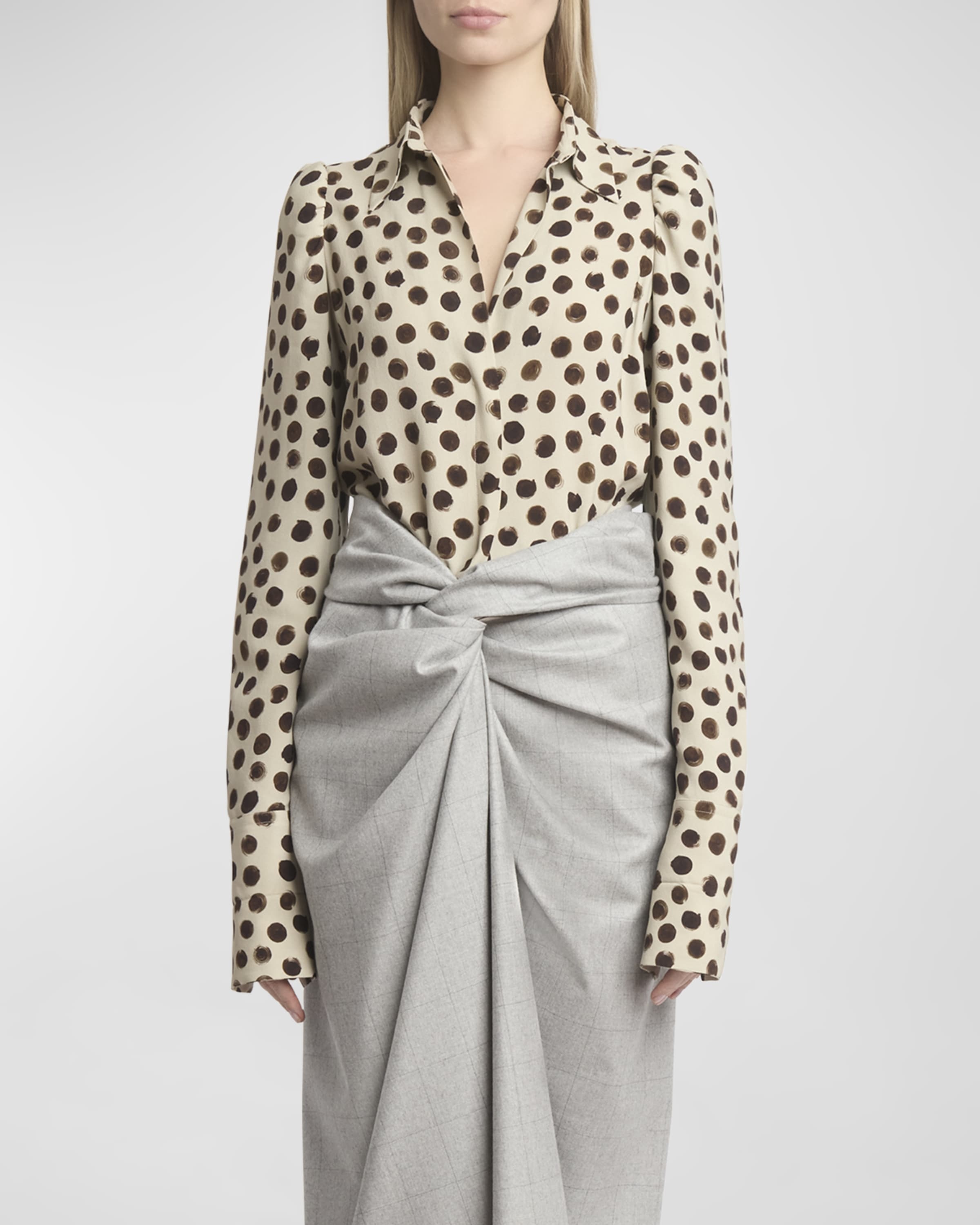 Celindra Polka-Dot Button-Front Shirt - 2