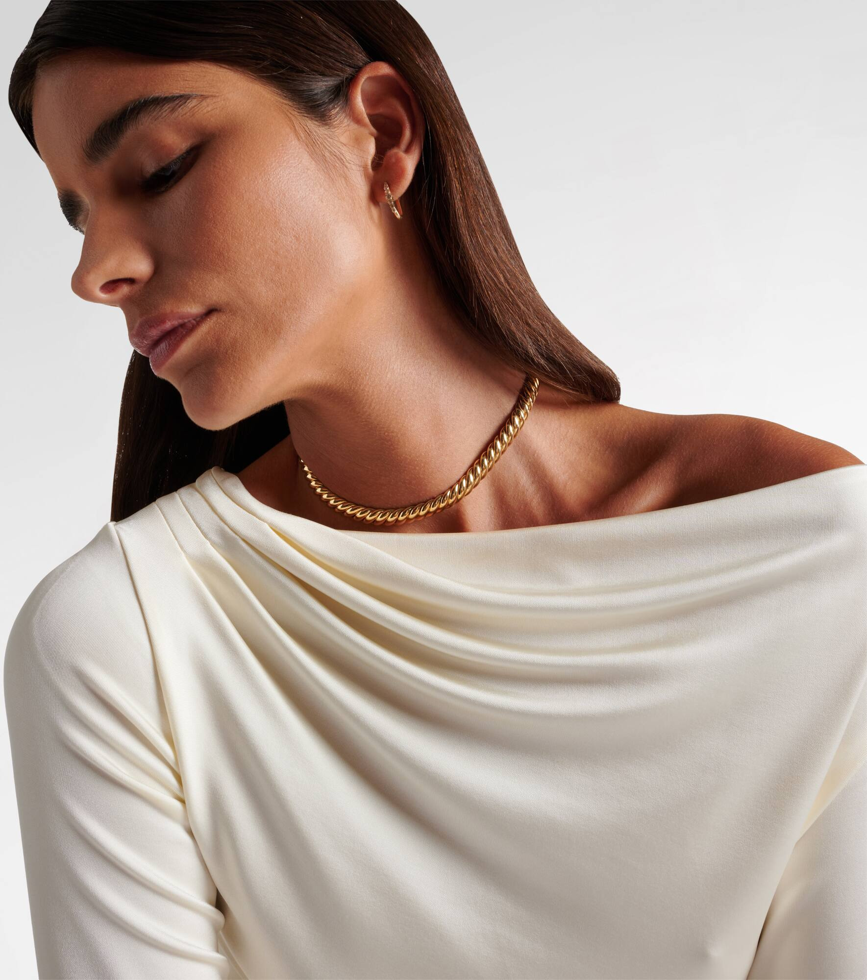 Sculpted Cable 18kt gold choker - 2
