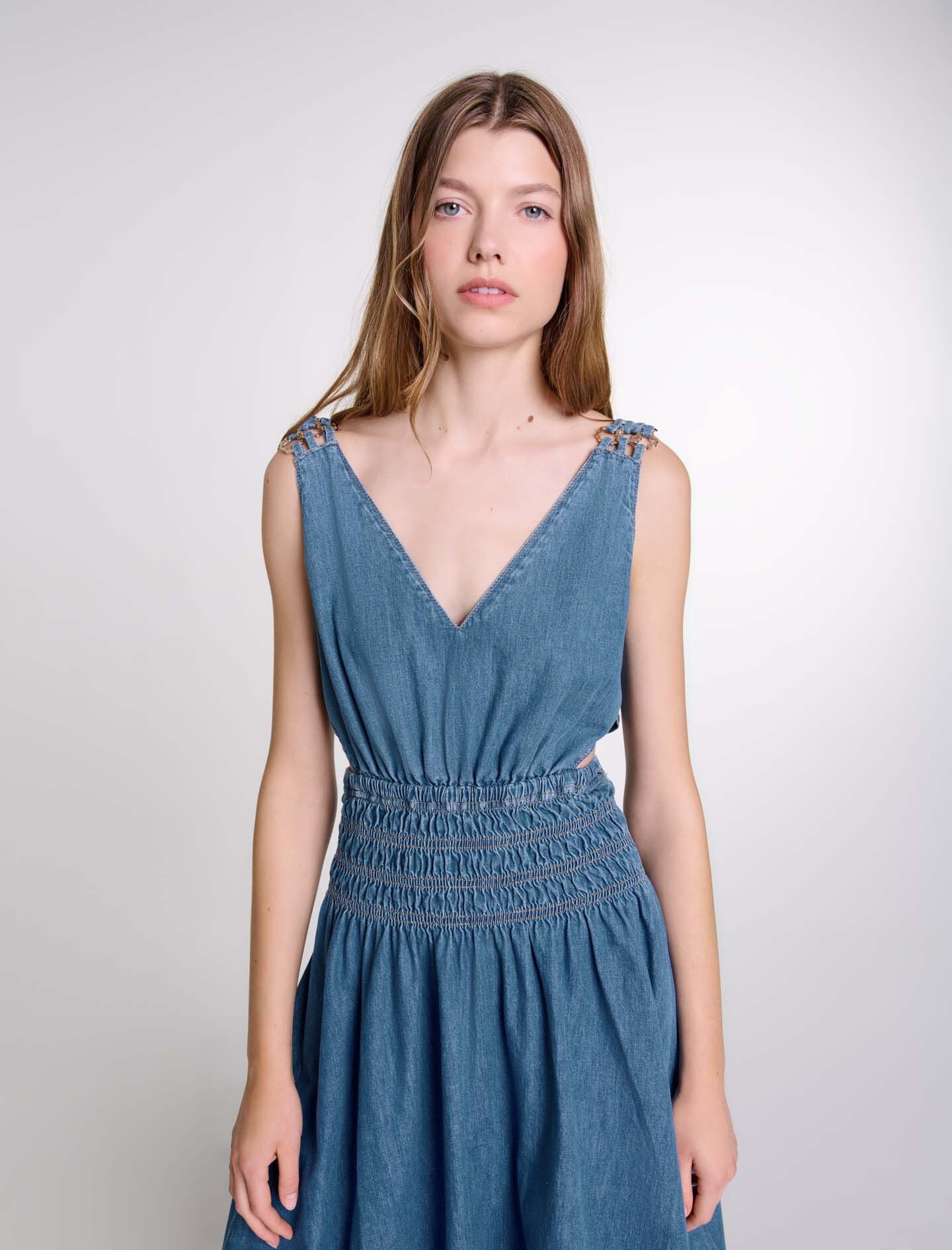 Cutaway denim maxi dress - 5
