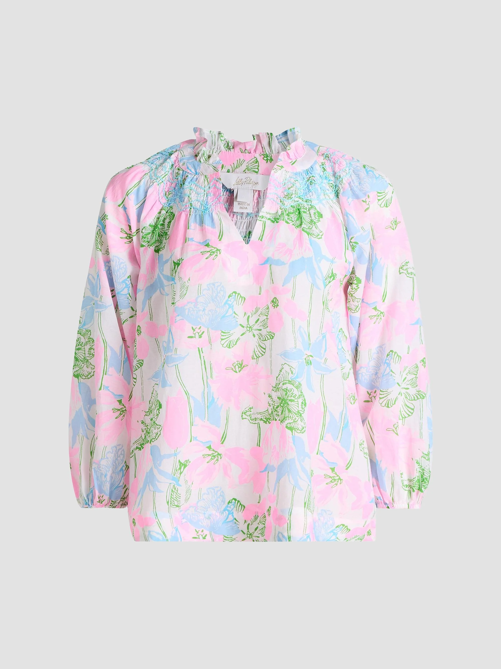 Women's Lourdes Floral Cotton-Blend Blouse - Resort White Viney - 1